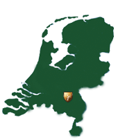 kaart van Nederland met de locatie van de Heische Hoeve